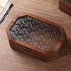 Chinese classical crabapple flower glass storage box, wooden box, jewelry organizer