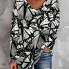 Plus Size Women's Autumn/Winter Arrival Fashion Printed Casual V-Neck Long Sleeve T-Shirt