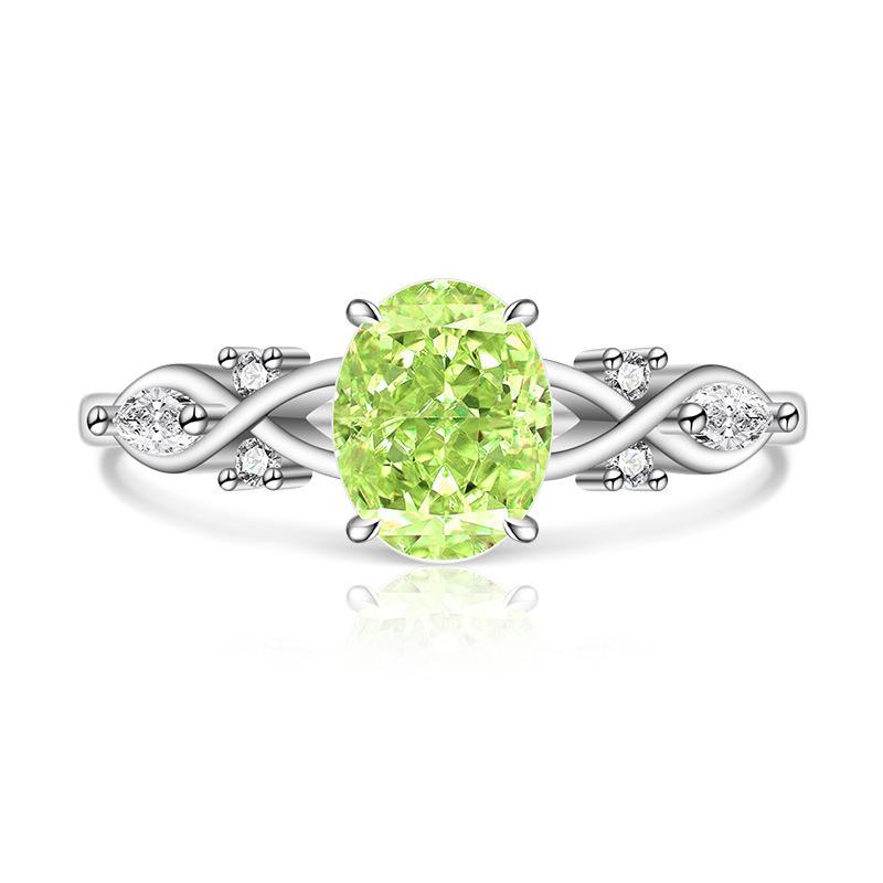 925 Sterling Silver Fashion Light Luxury Ice Flower Cut Zircon Twist Ring Birthday Party Anniversary Gift