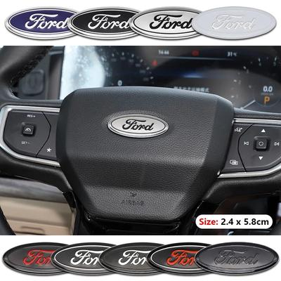 3D Car Steering Wheel Center Emblem Stickers For Focus Mk2 Mk3 Fiesta Mk7 Ranger Mondeo Mk4 S-MAX Kuga Auto Badge Accessory