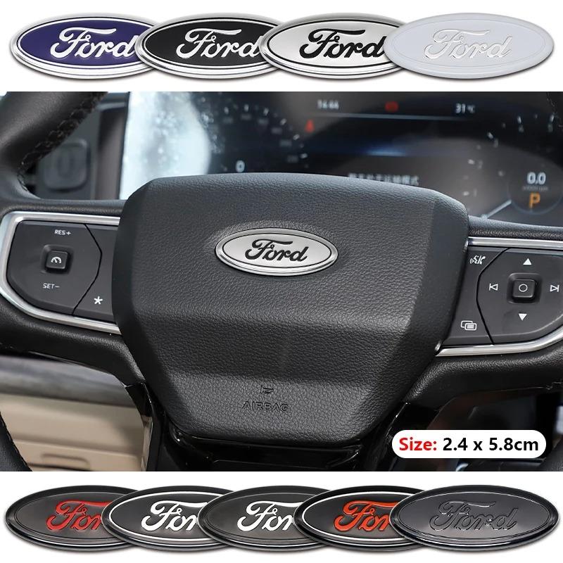 BBAV4 1Pcs 5.8cm Car Logo Steering Wheel Badge Sticker For Ford Focus MK2 Fiesta MK7 Mondeo MK4 Fusion Ranger S-MAX F250 Edge Explorer