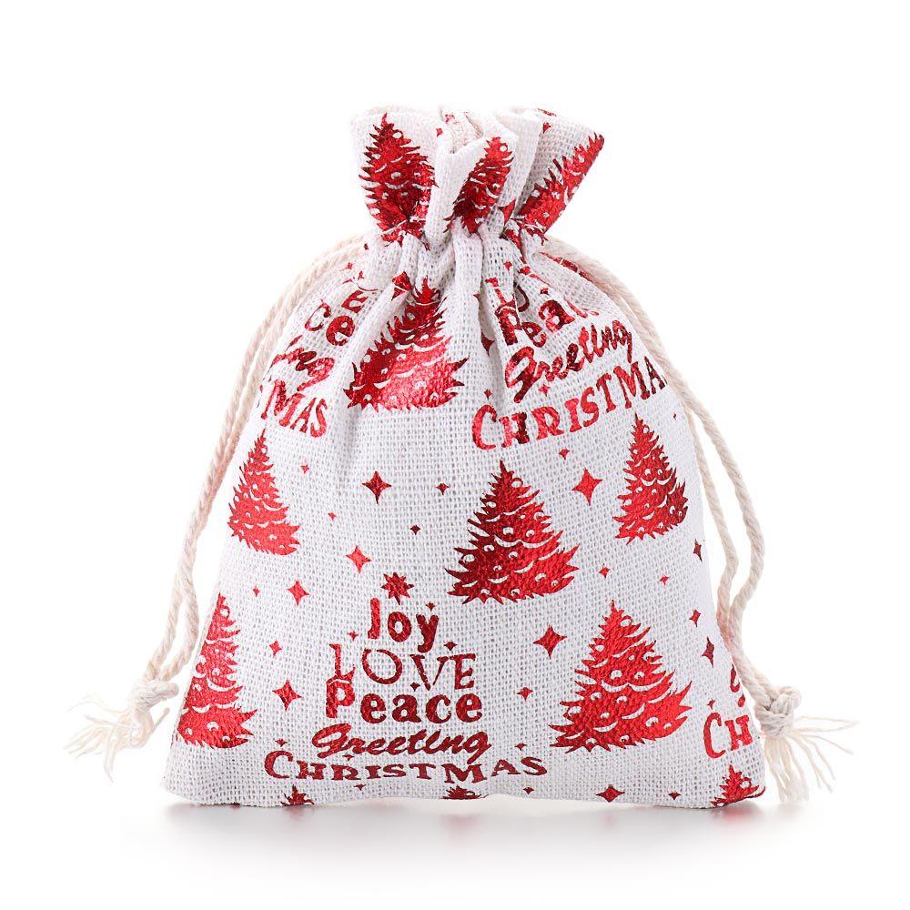 Einfacher Schneemann Hochzeitsgeschenk Elch Kordelzugbeutel Jute Geschenktüten Süßigkeiten-Organizer Frohe Weihnachten