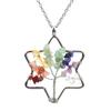Handmade Hexagram Tree Of Life Necklace Gravel Crystal Pendant N66