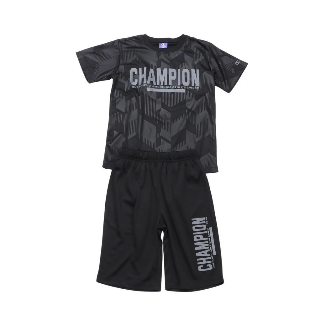 Champion Short Sleeve Crew Neck Tracksuit Set with Rubber and Basic Sports Kids' (2-Piece Set) Quick-Drying Print, T-Shirt Shorts, CK-BSW03-090-130