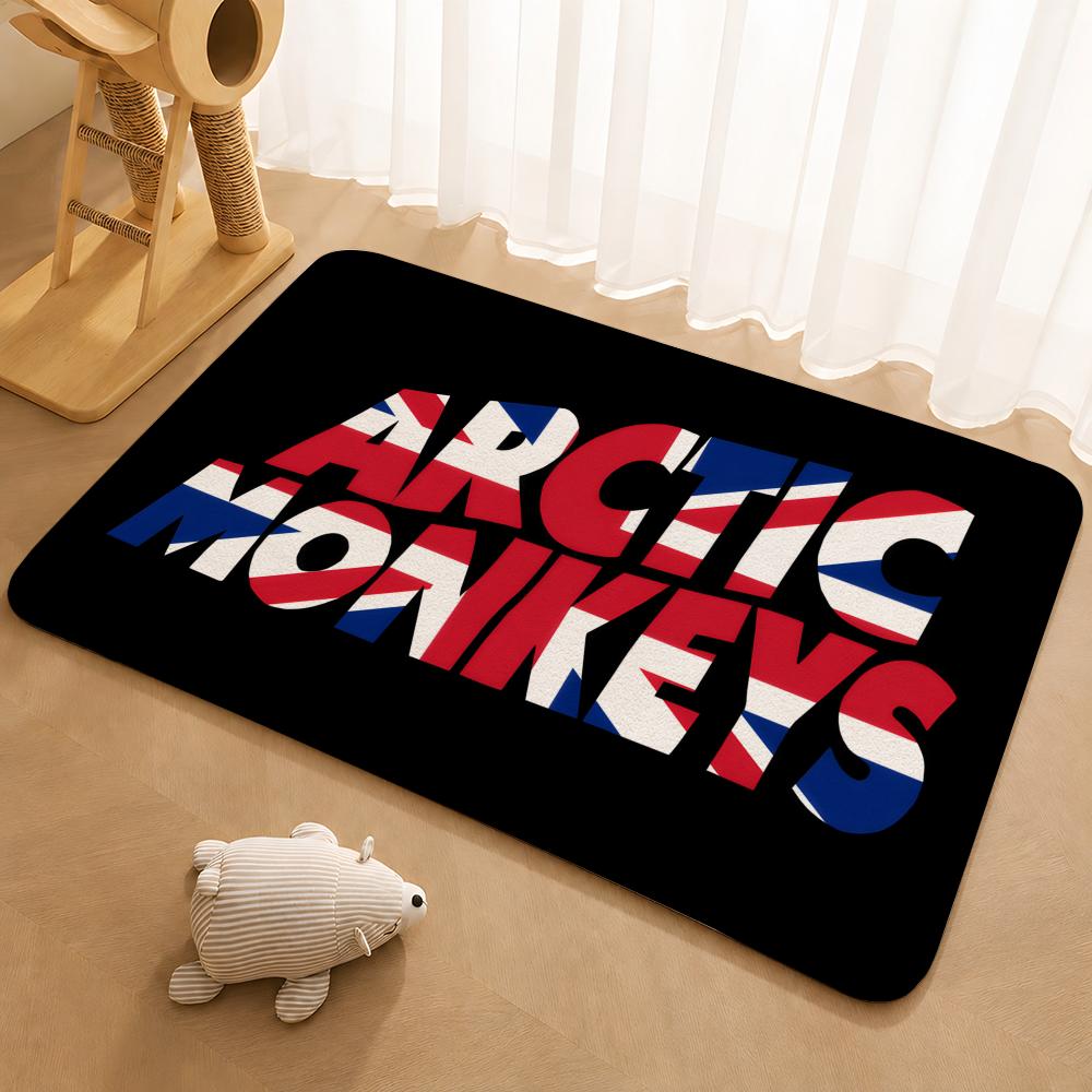 Band A-ArcticS M-Monkeys Floor Mat Floor Mat Soft Flannel Non-Slip Door  Rug for Living Room
