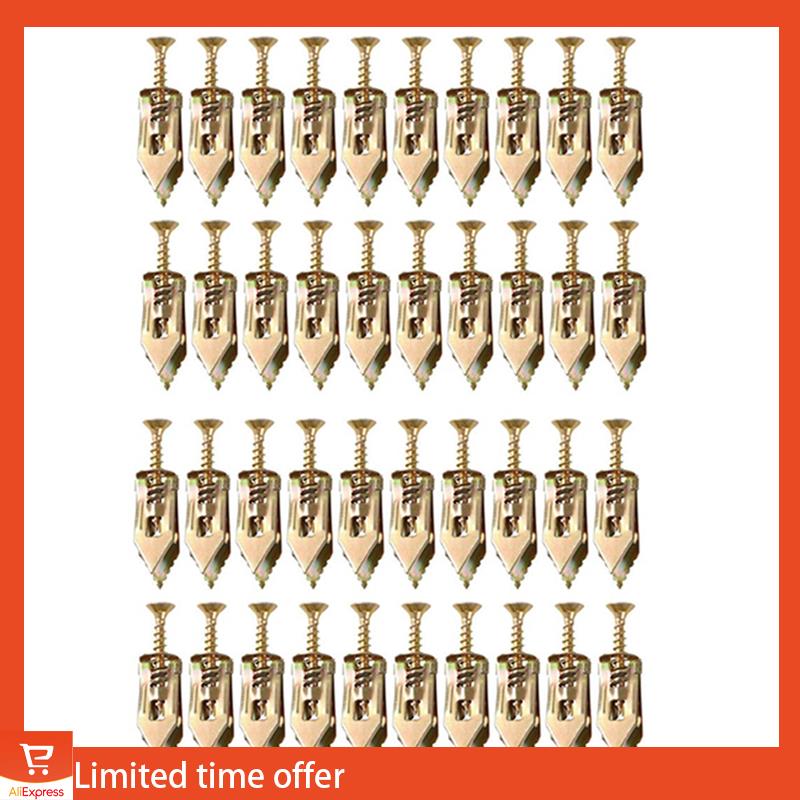 Fresh 100PCS Upgraded Self-Drilling Anchors Screws, Drywall Anchors And Screws Kit, Easy Application No Drill Or Holes In Wall