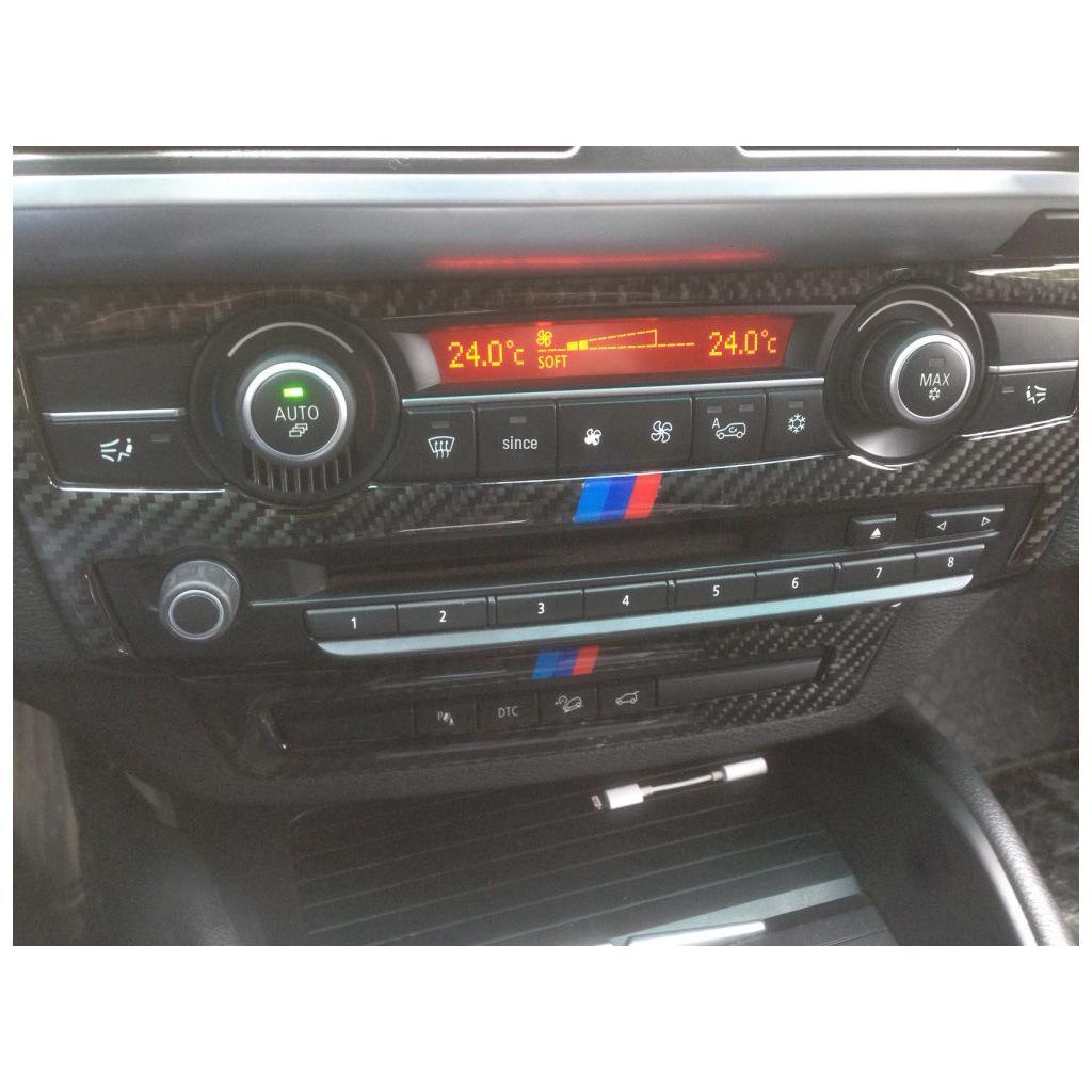 Compatible BMW X5/X6 E70/E71 Carbon Fiber Center Console Air Conditioning CD Panel Interior Modification Kit