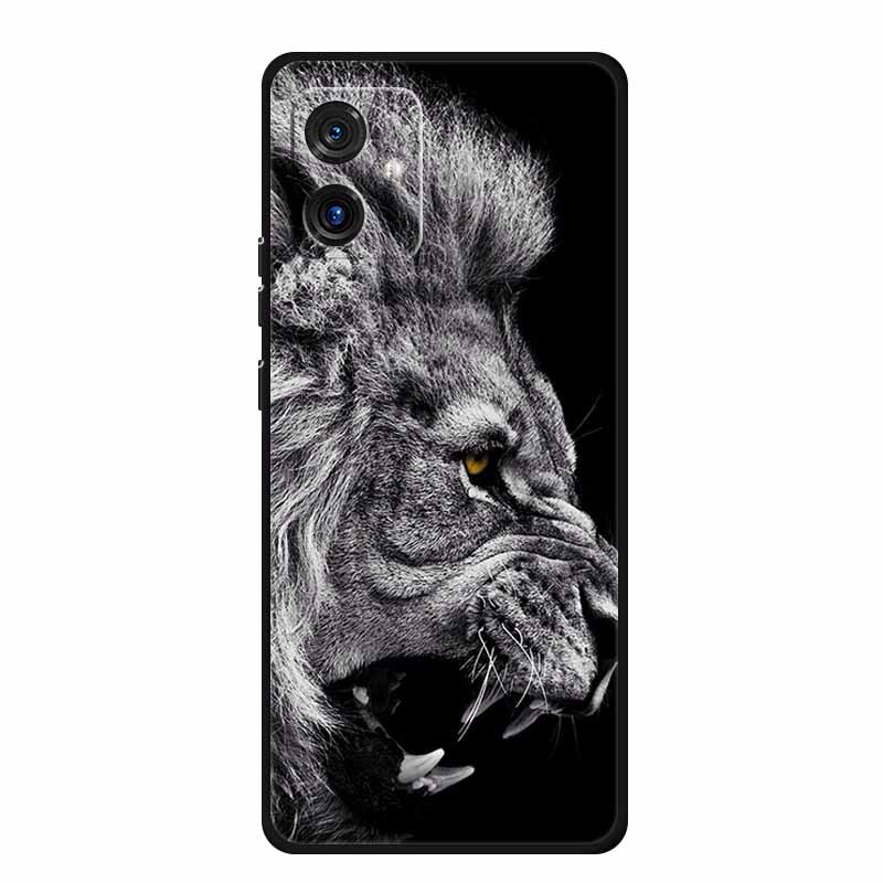 For Motorola G14 4G Case Animals TPU Silicone Soft Cover Phone Cases for Moto G14 G 14 MotoG14 PAYF0010IN Shockproof Wolf Fundas