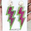 Fluorescent Shining Oil Gloss Magnetic Tape Retro Era Earrings Lightning Element Radio Women's Eye Catching Earrings Gift