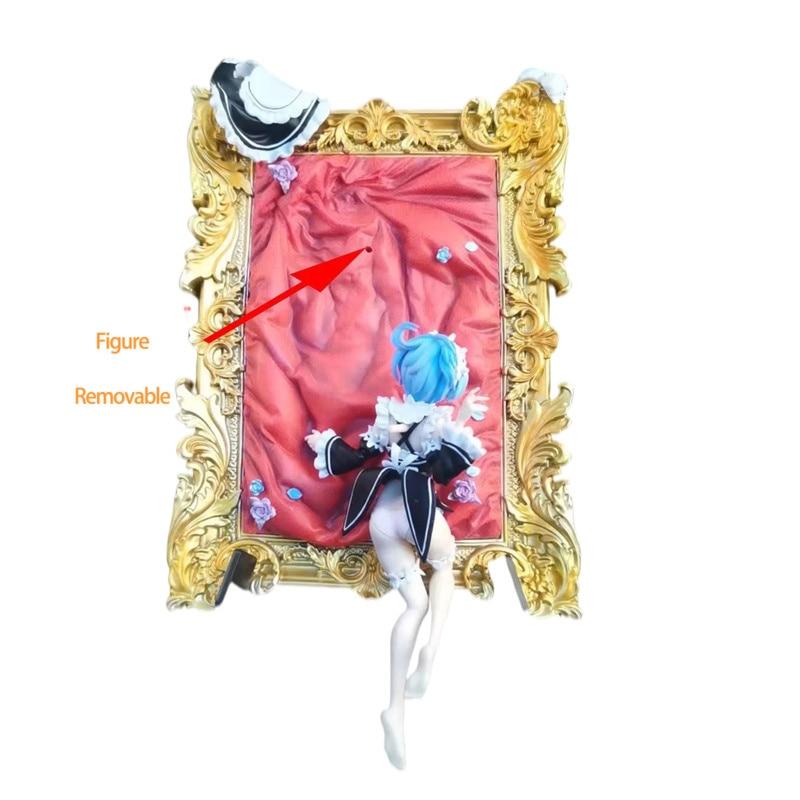 Different World From Zero Anime Figure Rem Photo Frame Figma Pvc Statue Model Collection Decoration Toys Boy Gift