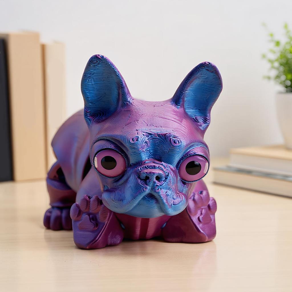 3D Printed Bulldog Flexible Bulldog Articulated Toy Fidget Animal Figurine For Party Adults Christmas Room Showcase Desk Decor