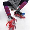 Striped Retro Contrasting Calf Socks Double Needle Knee Stacking Socks Personalized Fashion Pure Cotton Socks