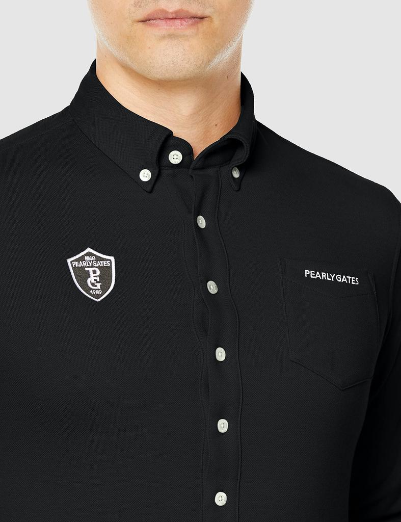 Long Sleeve Polo Thermolite Lightweight and Warm 4 [PEARLY GATES] Men's Shirt, Pique, / 053-2261001 010_Black [M]
