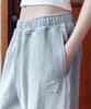 Okkitteu Flower Applique Balloon Jogger Pants Gray