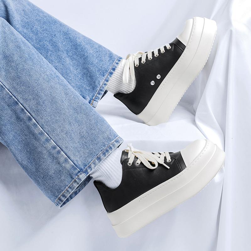 Fashion Trendy Men's Thick Soled Shoes Height Increasing Versatile Style Outdoor Party Leisure Quality Shoes for Young People New