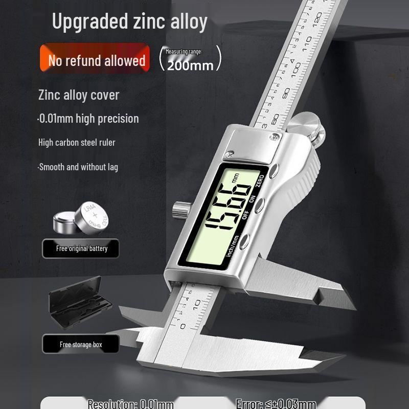 Rechargeable Waterproof Stainless Steel Digital Caliper - High Precision Industrial Grade