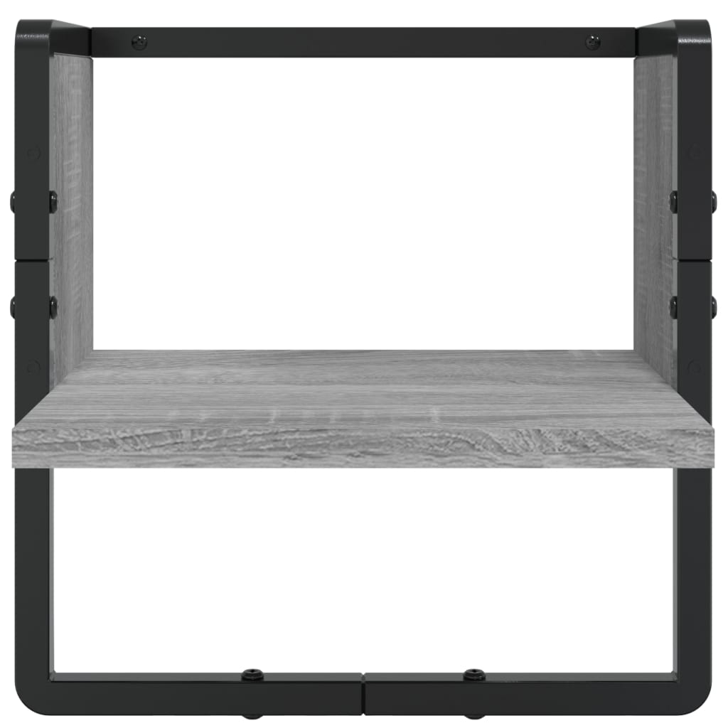 4 Piece Wall Shelf Set with Bars Grey Sonoma Particleboard
