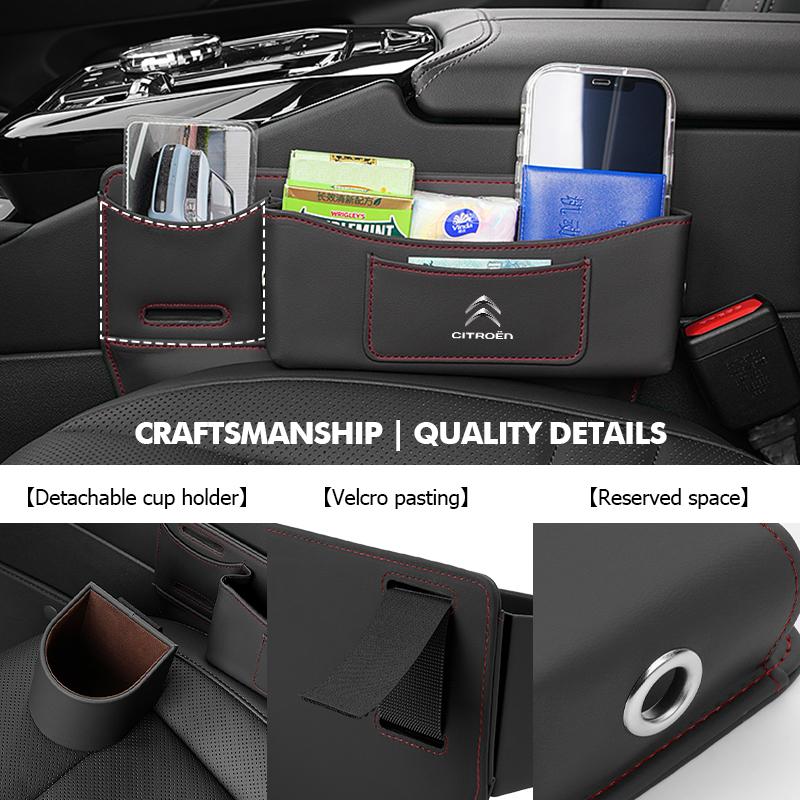 Car Seat Storage Box Console Side Pocket Organizer Cup Holder For Citroen Jumper Celysee Cactus Picasso Aircross Saxo Grand