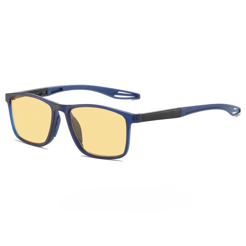 Classic Square Frame Sports Night Vision Men's Reading Glasses Ultra Light Neutral Night Brightening Anti Blue Light Glasses