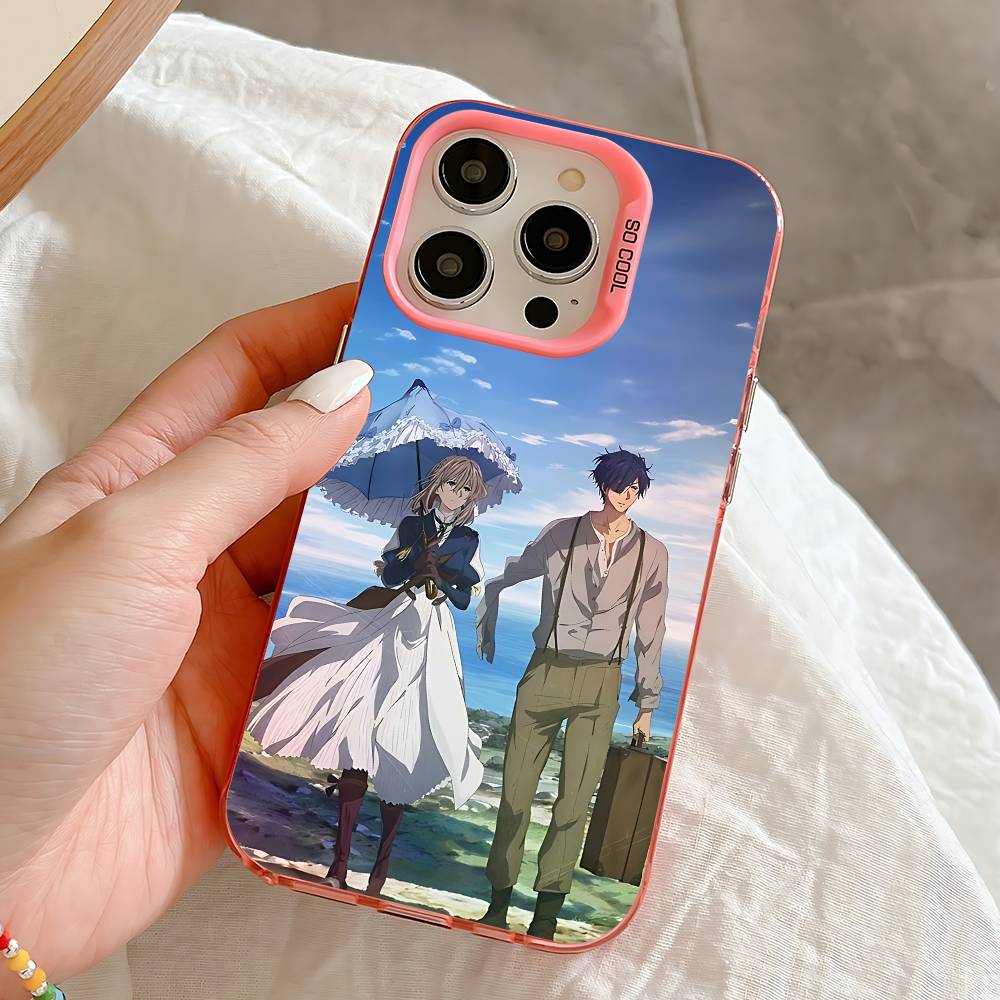 

V-VioletS E-Evergarden Phone Case For iPhone 16,15,14,13,12,11,Pro,XS,Max,Plus,Mini,SE Pink Candy Matte Shockproof Cover iPhone17Pro