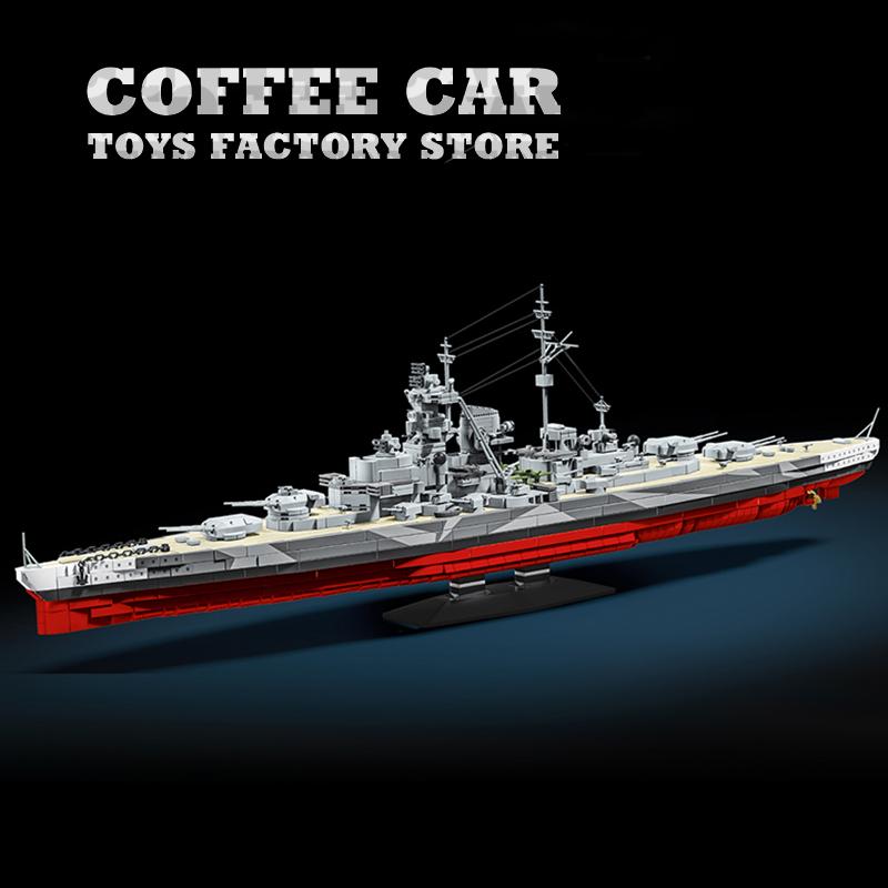 Classic WWII Battleship Models Building Set Military Ship Blocks Toys Warship MOC Bricks Fun DIY Project Adult Kids Gifts Decor