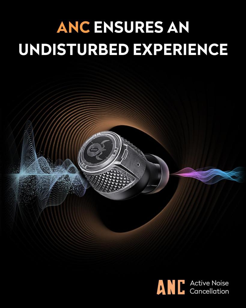 GravaStar Sirius Plus True Wireless Bluetooth ANC Active Noise IPX4 ENC Clear Customizable Weathering Yellow Earbuds, 5.3, Cancelling, 28-Hour