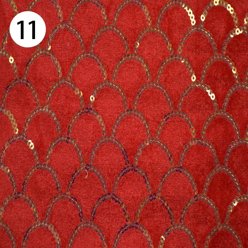 1 Yard Samt Paillettenstoff Weihnachten Schneeflocke Bestickter Stoff DIY Weihnachtsbekleidung Schuhe Hüte Chinesisches Neujahr Handarbeiten