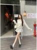 Korean Lace Ruffle Hooded Sweatshirt Dress - Sheer Long Sleeve, Spring 2026