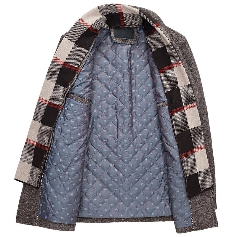 Woollen Coats Men with A Scarf Lapel Plain Mens Woollen Coat Business Casual Men's Coat Warm Luxury Overcoat M-5XL