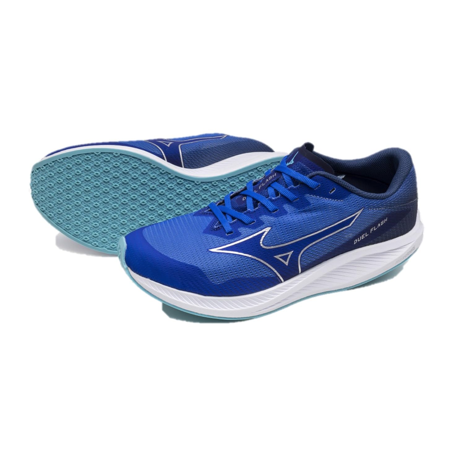 

Mizuno Duel Flash Running Shoes, Men s, Lightweight, Cushioned, for Club Activities, Track and Field, Blue and Silver, Size 25.5 cm, 2E