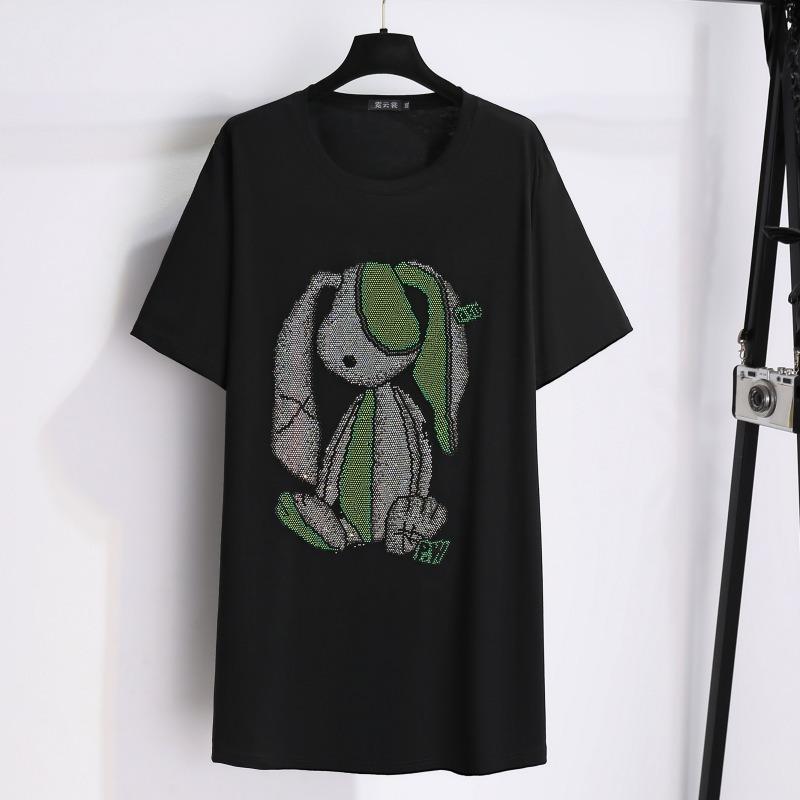 

Плюс Размер Женское Платье Средней Длины С Короткими Рукавами Свободное Платье-Футболка Tide 5XL