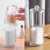 1pcs Acrylic Storage Box Makeup Cotton Swab Container Round Plastic Jar Organizer Cosmetics Pad Jewelry Storage Container