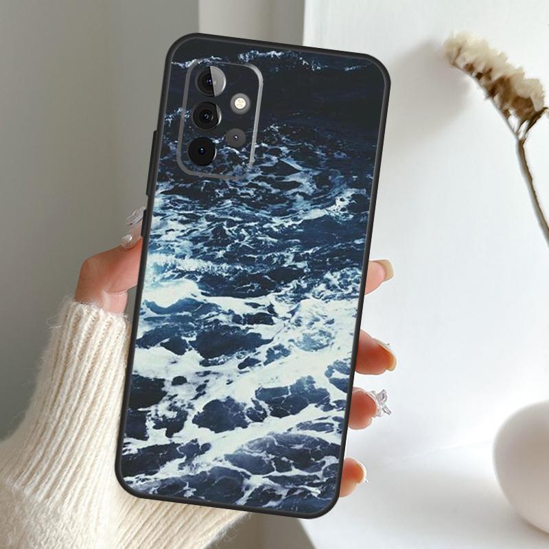 Blue Ocean Waves Sea Case For Samsung Galaxy A34 A54 A14 A15 A35 A55 A16 A26 A36 A56 A52 A12 A32 A13 A33 A53 A17