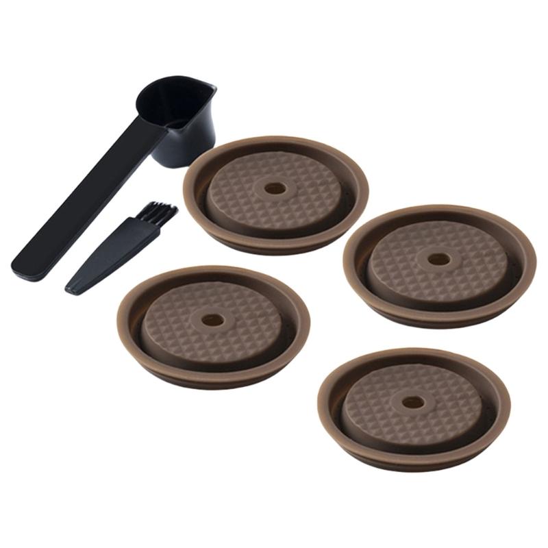 

4Pcs Reusable Silicone Lids Coffee Silicone Cover Lids Refilled Capsules for Coffee Lids Capsules Replacement 1