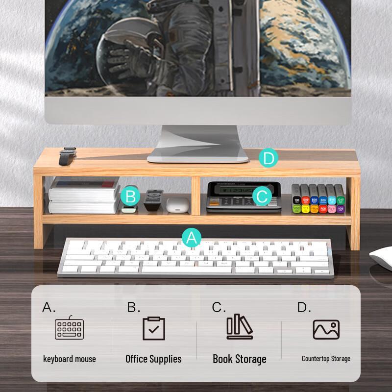 Dual-Layer Desktop Monitor Riser