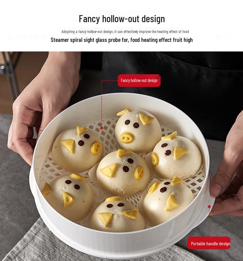 Microwave Steamer Box: 1 or 2 Layers for Dishes and Dumplings