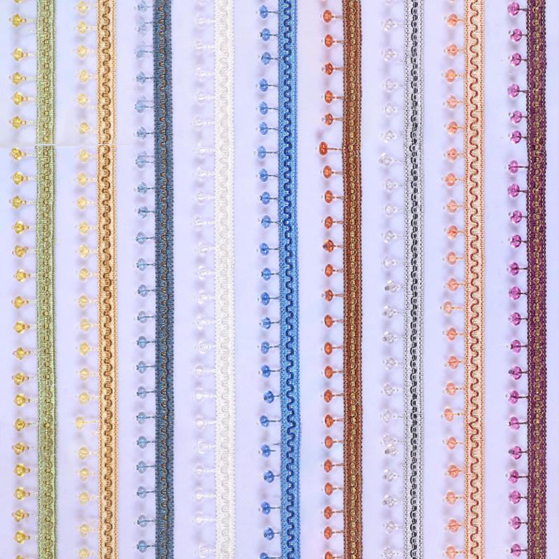 12M European Style Crystal Pumpkin Bead Curtain Fringe Trimming Upholstery DIY Curtain Lace Trim Tassel Sewing Decor Accessories