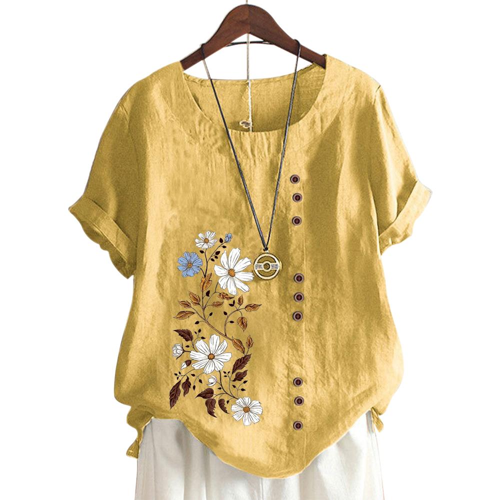 Všestranný top s krátkým rukávem a kulatým výstřihem v 11 barvách pro ženy