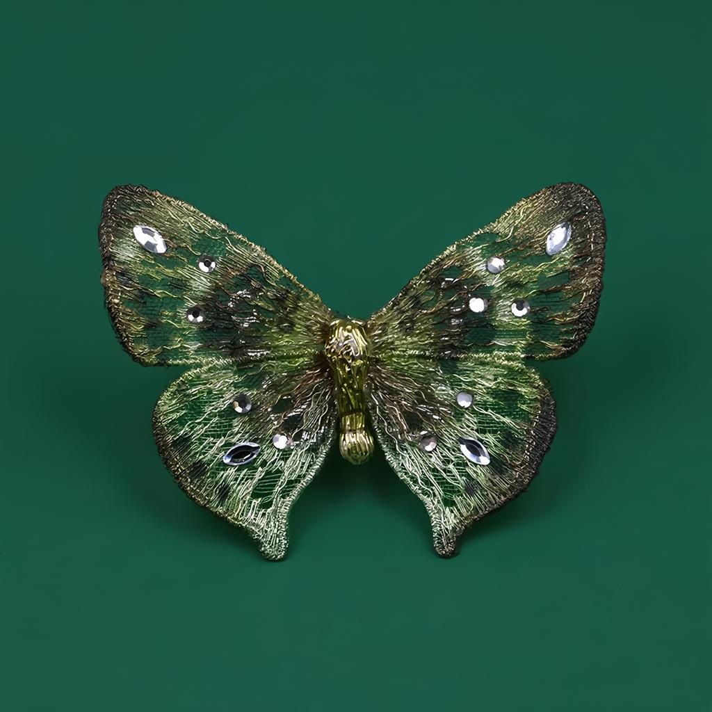 Exquisite Retro Bestickte Schmetterlingsbrosche, Damenmode Bestickte Schmetterlingsbrosche, Nischendesign-Brosche