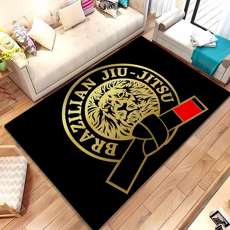 Tappeto Japanese B-Bjj Mma Guerriero di Jiu-Jitsu, Tappeto per Soggiorno Camera da Letto Divano Zerbino Decorazione, Tappetino Antiscivolo per Bambini Alfombra