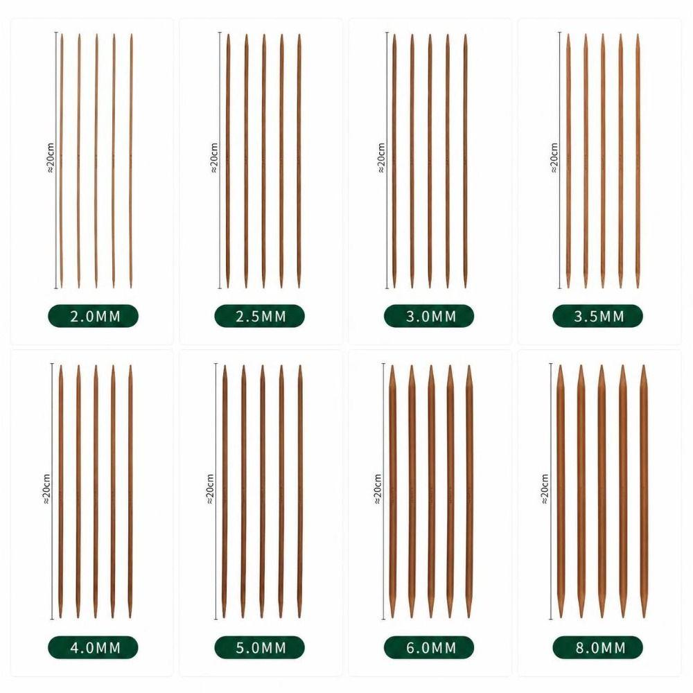 20cm Crochet Hooks 2.0-8.0mm Crocheting Hooks Handicraft Bamboo Handle Crochet  For Beginners