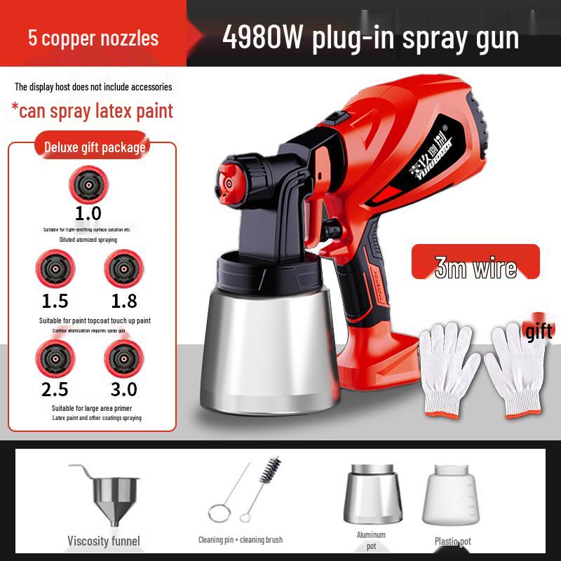 Electric Paint Spray Gun, High-Power 220V, Small Latex Sprayer for Household Use, High Atomization.