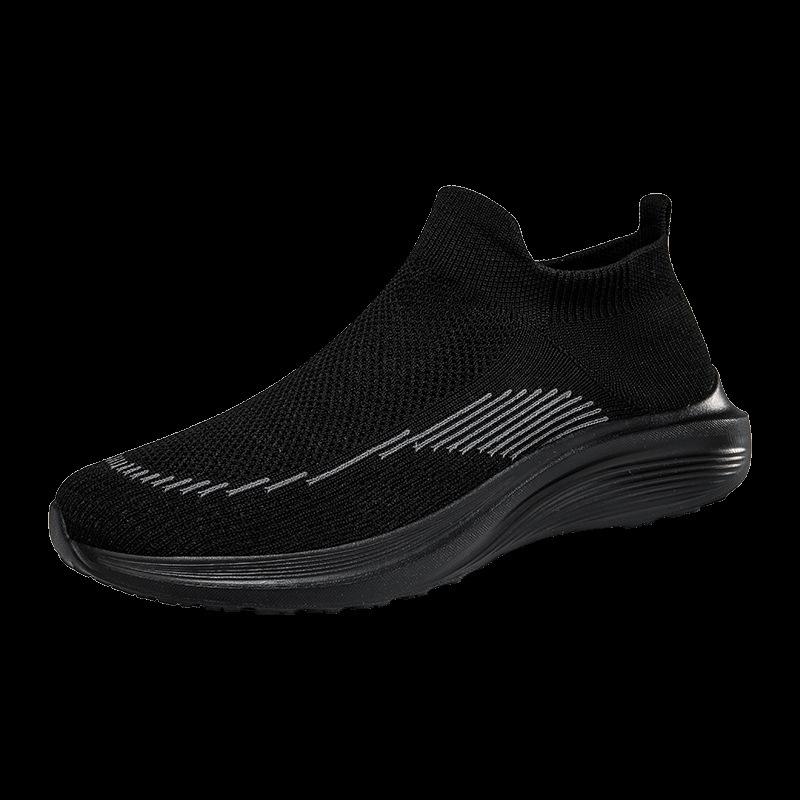 Men's Shoes Spring and Autumn Youth Sports Casual Fly-woven Lightweight Soft-soled Shock-absorbing Socks Large-size Couple Casual Running Shoes