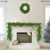 Pine Christmas Garland Realistic Greenery Evergreen Cedar Wreath Winter Holiday Decor Mantel Fireplace Stair Indoor Outdoor Decor