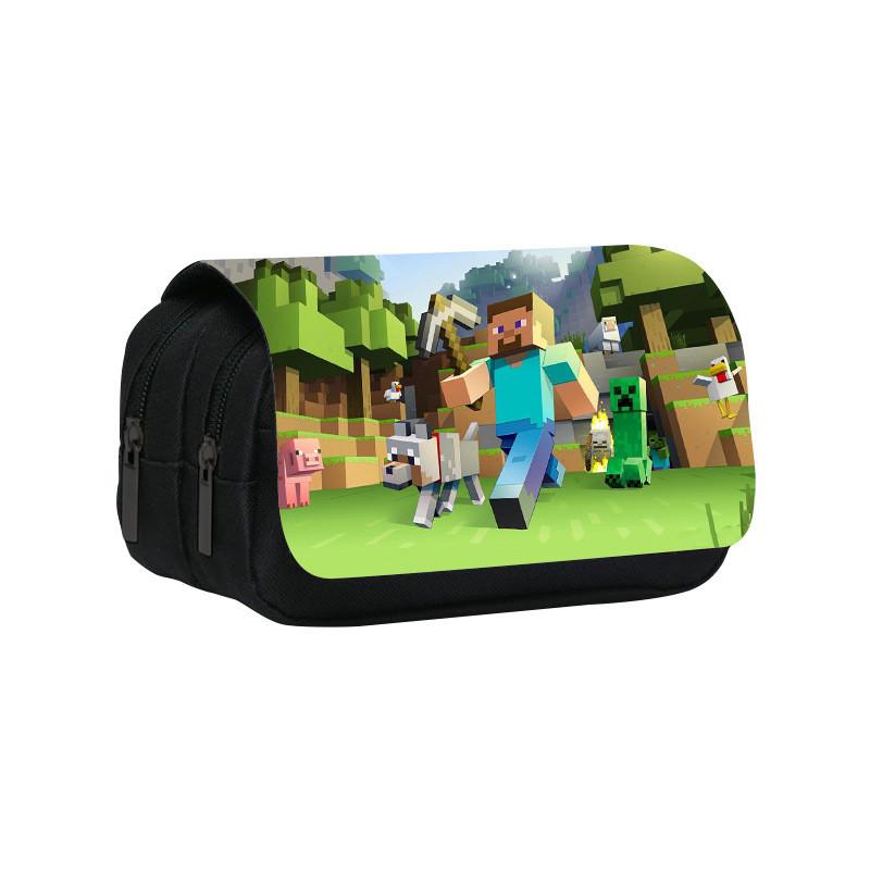Astuccio per Matite Minecraft ad Alta Capacità Doppio Strato in Nylon per Studenti