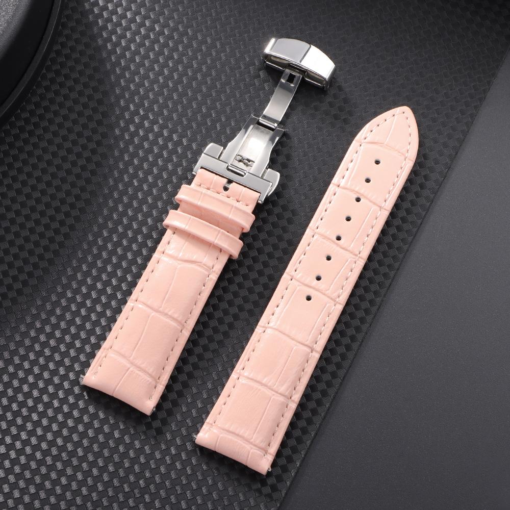 18mm 20mm 22mm 24mm Univerzálny remienok na hodinky s bambusovým vzorom pre Omega pre Seiko Príslušenstvo k remienkom na hodinky Spona motýlik pre mužov Ženy 24mm ružová