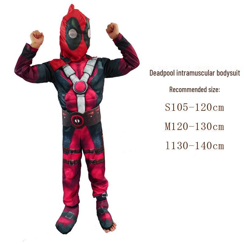 

Детский мускулистый костюм супергероя: Железный Человек, Халк, Бэтмен и Капитан Америка Хэллоуинское издание Medium 120-130cm