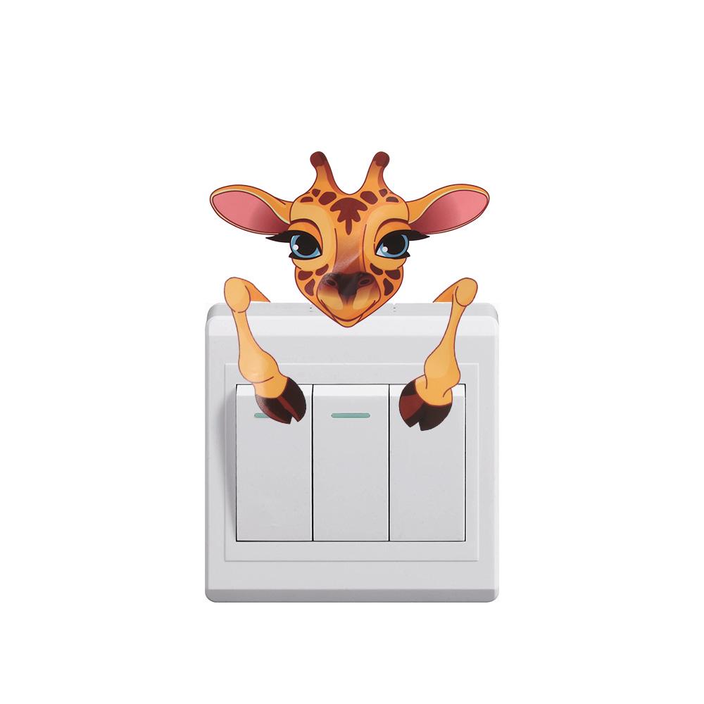 Self-Adhesive Light Switch Sticker Cartoon Removable Wall Sticker Animal Switch Sticker  Switch