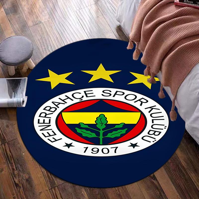 Fenerbahçe Sports Club Emblem Round Rug for Livingroom,Bedroom, Palyroom, Chair Rug, Area Rug, Circle Carpet, Fan Christmas Gift