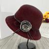 Cappello da donna vintage con secchiello, fiocco solido, in feltro di lana, Fedora, invernale, autunnale, da donna, a cupola, in feltro, per matrimonio, chiesa, jazz, bombetta